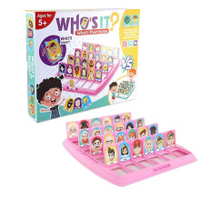 Wer ist es? Lustiges Brettspiel für die ganze Familie. Klassisches interaktives Tischspiel für Kinder