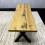 Durable Wooden Dining Table with X-Shaped Iron Legs 4