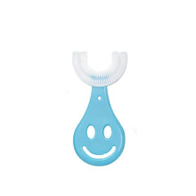 (S Blue)Baby Toothbrush Children 360 Degree U-shaped Children's Teeth Oral Care Cleaning Brush Soft
