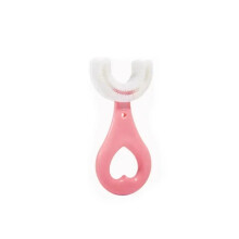 (Pink 2-6T)Baby Toothbrush Children 360 Degree U-shaped Child Toothbrush Teethers Baby Brush Silicone