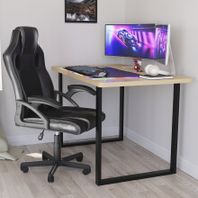 (Oak) Modern U-Leg Gaming Desk 120cm Sturdy Design