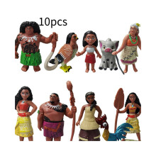 (Stil A) Moana-Figur, 10er-Pack, Anime-Statue, Kuchenverzierung, Weihnachtsdekoration, Geschenk, Spielzeug