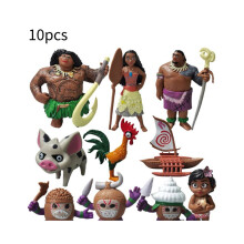 (Stil C) Moana-Figur, 10er-Pack, Anime-Statue, Kuchenverzierung, Weihnachtsdekoration, Geschenk, Spielzeug