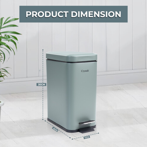 5L BATHROOM SLIM KITCHEN PEDAL RECTANGULAR BIN WASTE WITH SOFT CLOSING LID 1