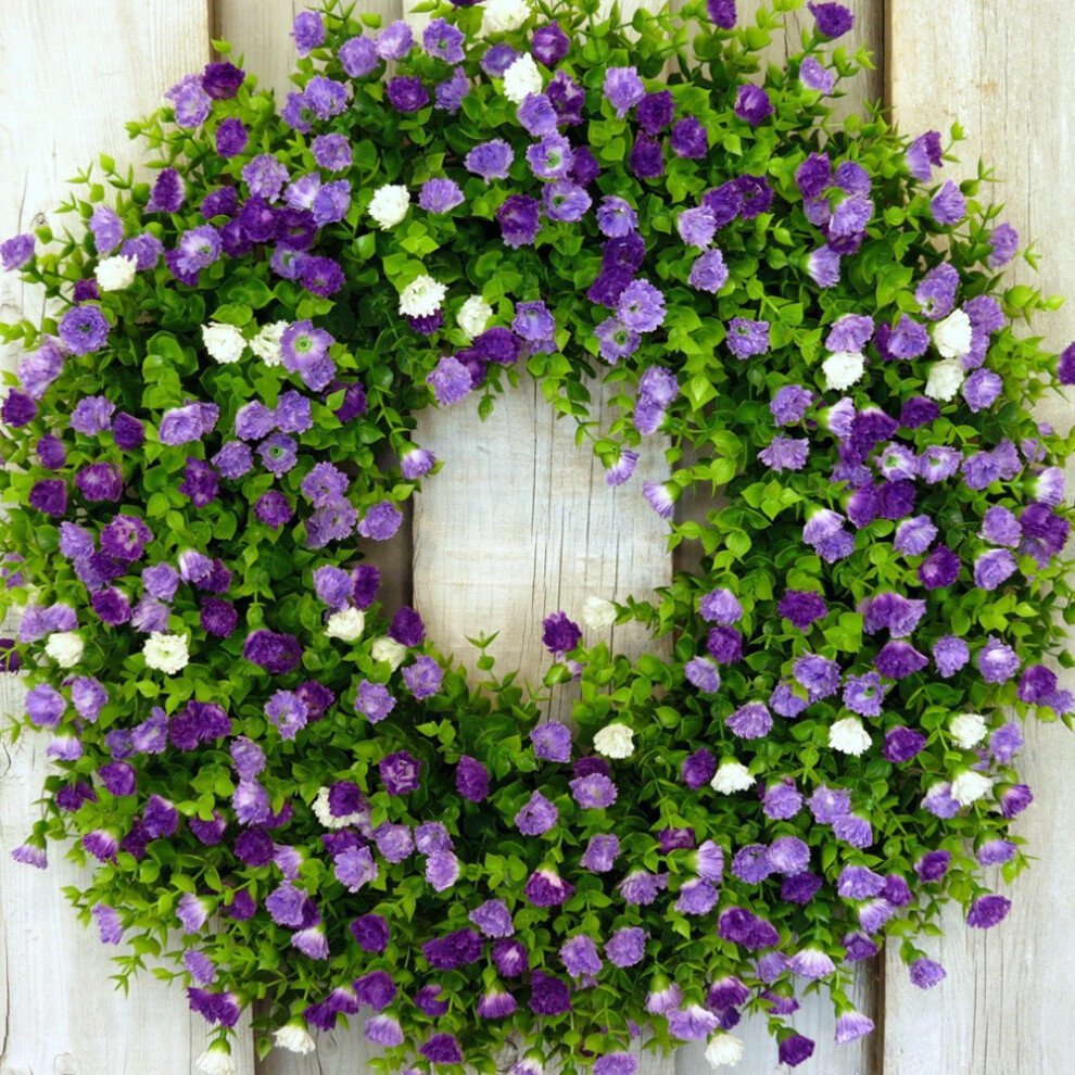 (Purple 50CM (OPP)) Spring And Summer Colorful Ucalyptus Garland Full Of Starry Garlands Of Eucalyptus Leaves Spring And Summer Decoration