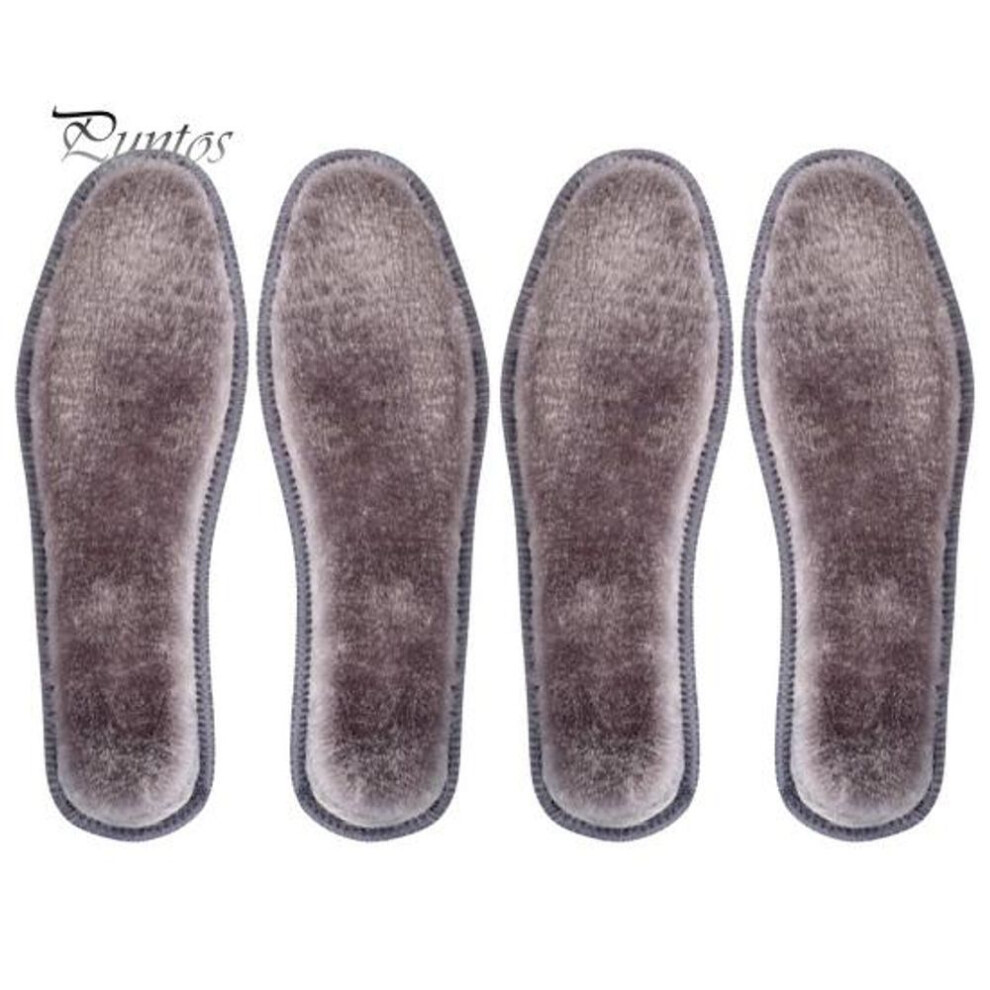 (as the picture, 36) 2 Pairs Winter Warm Plush Insoles Thicken Faux Fur Fleece Shoes Insert Fluffy Thermal Shoe Pads For Men Women Boot