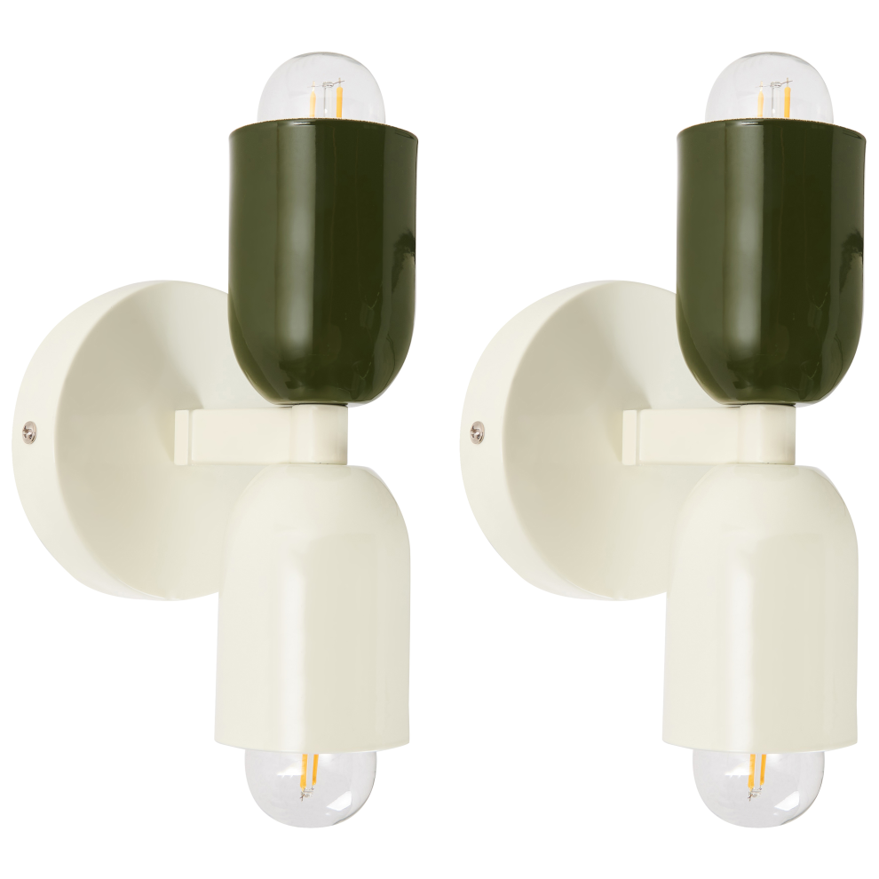 Set of 2 Wall Lamps TOPI Metal Off-White