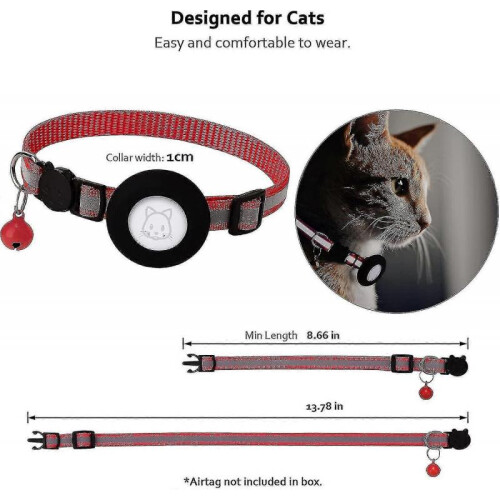 Collier pour chat (rouge)Tag, collier pour chat avec et le de securite, Tag H pour chaton 1