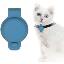 (Blue) Cat Silicone Collar Anti-lost Protective Holster