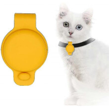(Yellow) Cat Silicone Collar Anti-lost Protective Holster