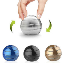 (silver) Desk Stress Relief Toys Rotating Spherical Gyroscope Adult Office  Kid Classroom Fidget Toy Optical Illusion Flowing Toy For