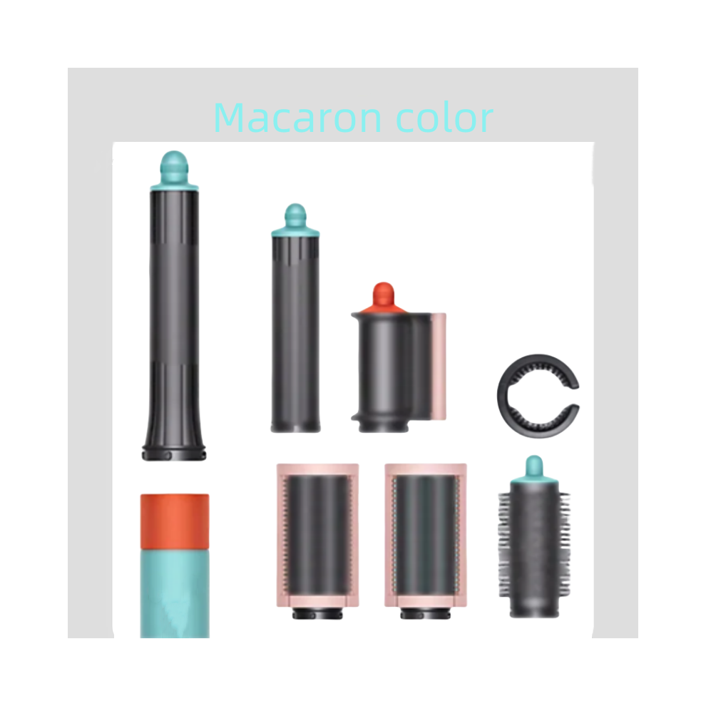 Closkye (Macarons) 6 In1 Multi Hair Styler Curling Iron Professional Hair Straightener Curling Barrel Brush Hair Dryer Salon Hair Styler Tool
