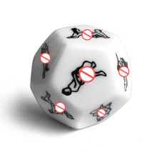 (White) Sex Toys For Couples Women Adult Game Funny Sex Dice 6/12 Sides Romance Love Humour Gambling Erotic Crap Dice Bar Christmas Gift