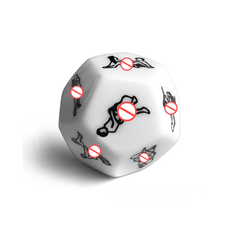 Closkye White (White) Sex Toys For Couples Women Adult Game Funny Sex Dice 6/12 Sides Romance Love Humour Gambling Erotic Crap Dice Bar Christmas Gift
