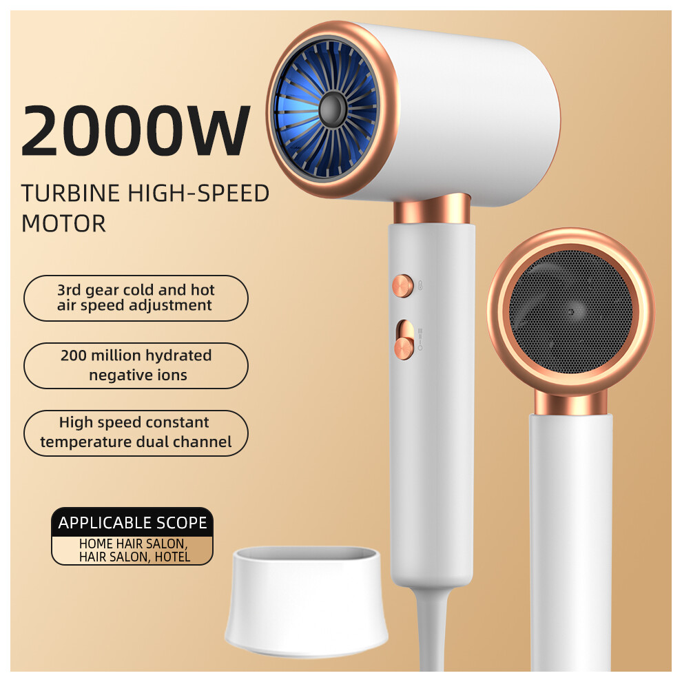 Closkye White (P93361-Eu) Ionic Hair Dryer High Speed Motor Blow Drier 2000W Hairdryer Negative Ion Hair Care Styler Professional Blow Dryer Free Shipping