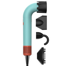(Light green, UK) 4 Nozzles Hair Dryer High Speed Hair Blower Quick Drying Negative Ion Secadora Para Cabello