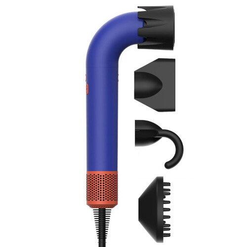 (Dark blue, UK) 4 Nozzles Hair Dryer High Speed Hair Blower Quick Drying Negative Ion Secadora Para Cabello