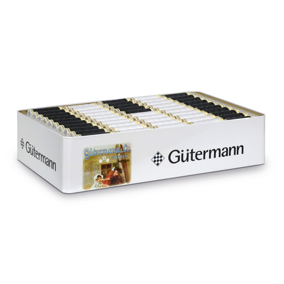 Gutermann Thread Tin Nostalgia Large 180 x 100m Sew-All Black & White
