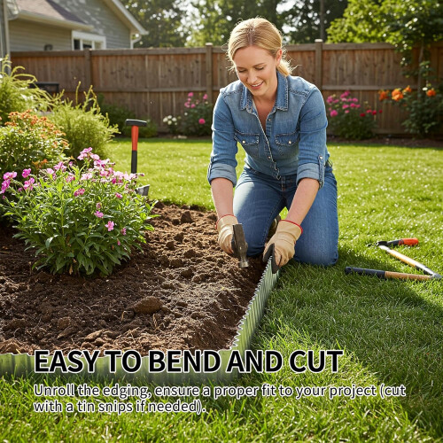 Heavy Duty Galvanised Steel Lawn Edging 5m long 2
