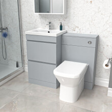 Nes Home Freestanding Matte Grey 500mm 2 Drawers Vanity, WC Unit & BTW Toilet