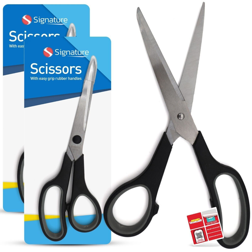 1-2 Kitchen Scissors Set 21.5cm 8" Stainless Steel Comfort Grip Office Craft