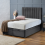 (KING-5FT, STEEL PLUSH) DOUBLE OTTOMAN PANEL DIVAN BED 54" UPHOLESTERED HEADBOARD+MATTRESS (END LIFT OPENING) 1