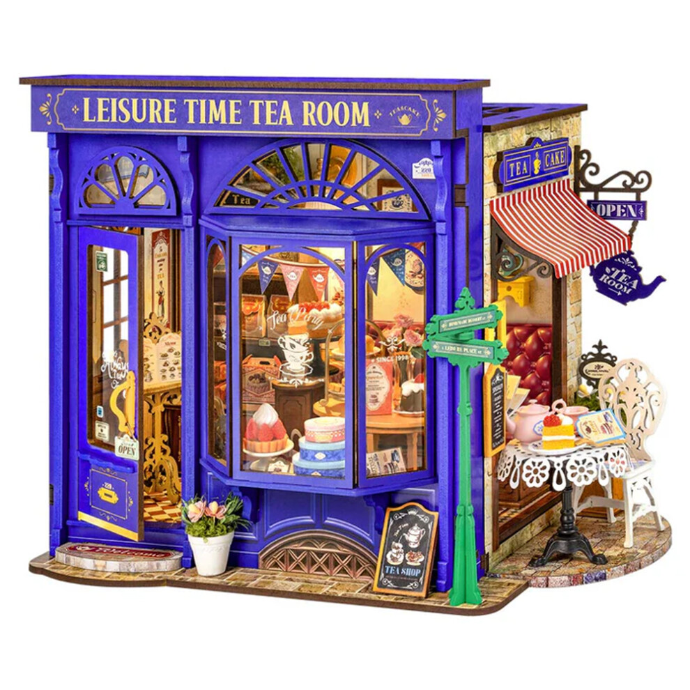 Rolife Leisure Time Tea Room Diy Miniature Dollhouse Model Dg171