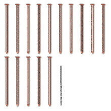 (As show, One size) 15Pcs Copper Nails compatible with Killing Trees Stump Root, 3.14 Inch Long Pure Copper Nails with Drill, Stump Removal Spikes