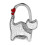 (As show, One size) Bag Holder Foldable Handbag Hook cat Shaped (Silver point and White) 1