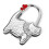 (As show, One size) Bag Holder Foldable Handbag Hook cat Shaped (Silver point and White) 3