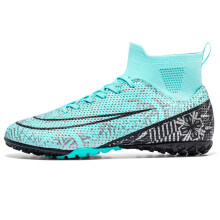 (Blue S, 40) Soccer Cleats for Mens Womens Indoor Soccer Shoes Unisex Baseball Turf Shoes Youth Rugby Shoes Adult AG FG TF Football Boots Wide Training Sneaker