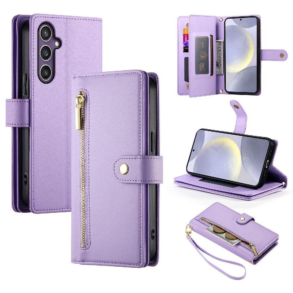 (Purple) Flip Case For Samsung Galaxy S24 Stand Wallet Business Crossbody Strap Multifunctional Purple 764563514236