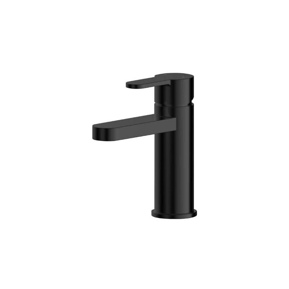 Nuie Arvan Matt Black Mono Basin Mixer Tap with Push Button Waste - Contemporary Design, Ceramic Disc Technology, Low Pressure Performance - Image 2
