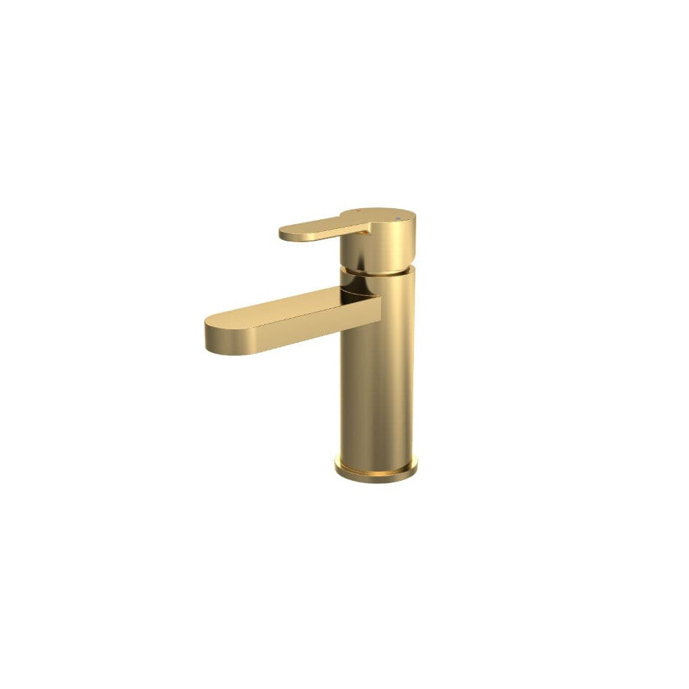 Nuie Arvan Basin Mixer Tap With Push Button Waste (Brushed Brass). - Image 3