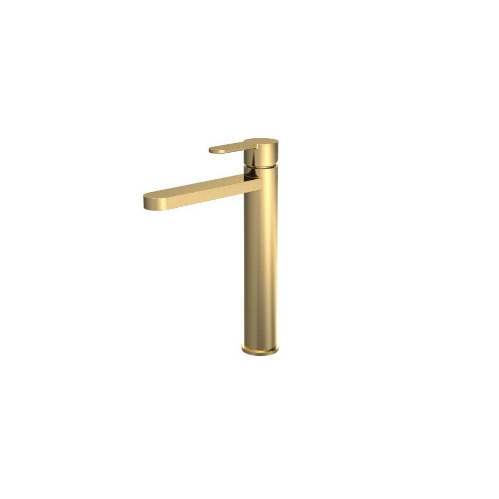 nuie Arvan Brushed Brass High Rise Mono Basin Mixer - Brass - Plastic - Image 3