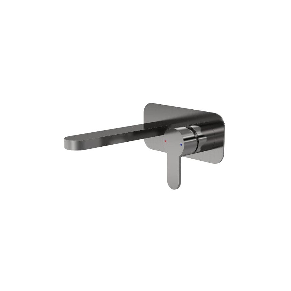 Nuie Arvan Wall Mounted 2 Tap Hole Basin Mixer - Brushed Gun Metal - Brass - Image 3