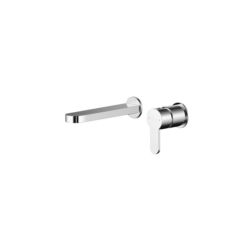 nuie Chrome Wall Mounted 2 Tap Hole Basin Mixer - Image 3