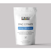 Zinc Citrate 50mg 180 High Strength Tablets for Immune Health Support