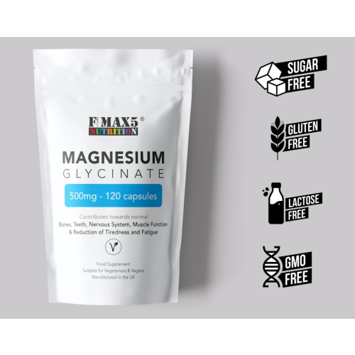 Magnesium Glycinate 500mg  120 High Strength Capsules for Bone  Energy 2