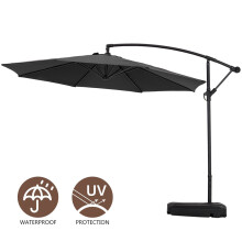 Garden Sanctuary 3M Cantilever Umbrella w/ 60L Fillable Base, Black