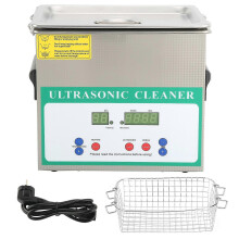 (As show, One size) Ultrasonic Washing Machine Timed for Jewelry Ring Necklace Cleaning DK-230HTD 3.2L 120WAC220V EU Plu