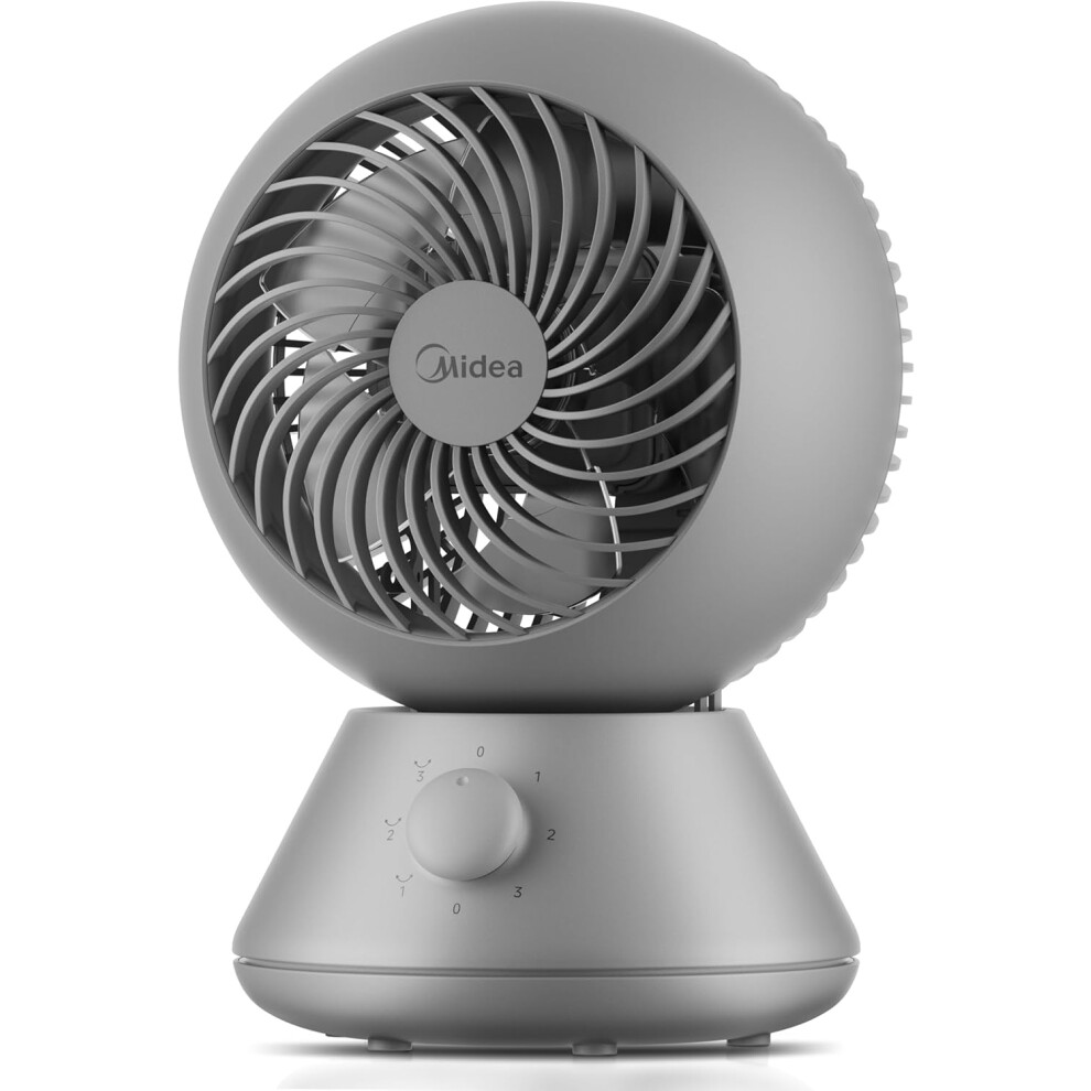 28dB Desk Fan, 20cm Diameter Air Circulator Table Fan, 90°+90° Omni-Directional Oscillation