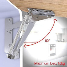 (As show, One size) 1 PCS Cupboard Door Spring Hinge 80 Degree Hinges for Kitchen Cupboards/Cabinet Stainless Steel Hing