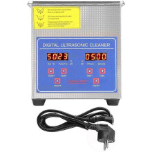 (As show, One size) 1.3L Ultrasonic Cleaner Stainless Steel Heater Timer Industrial Grade Cover