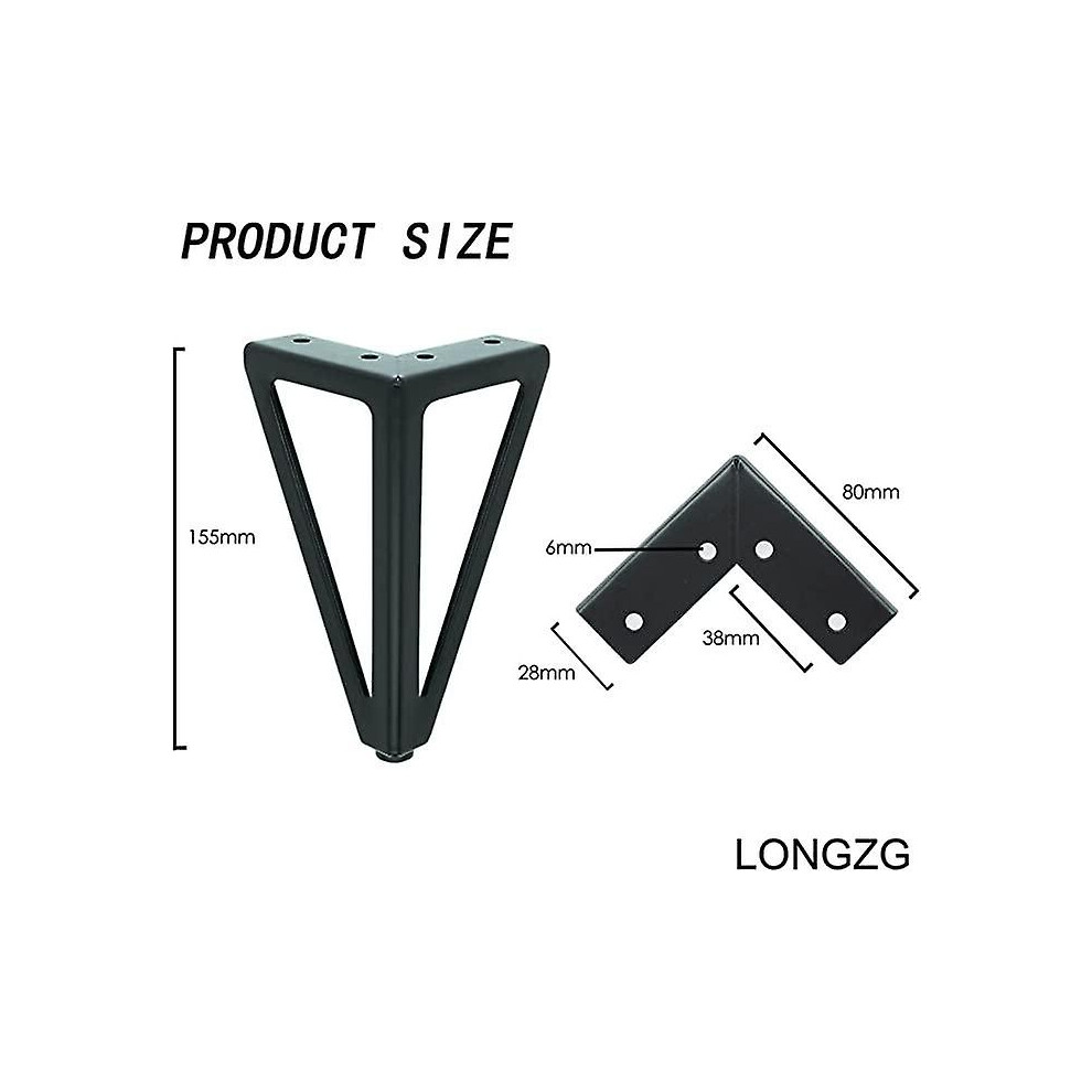 (As Show, One Size) 4Pcs Black Metal Table Legs Interchangeable Furniture Legs For Coffee Table/Tv/Sofa/Bed And Other Fu 6909775805848