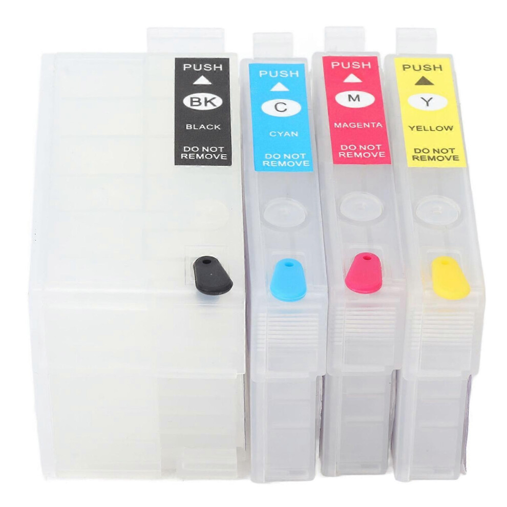 (As Show, One Size) 4 Colors Ink Cartridge With Permanent Chip Printer Refill Ink Box Replacement Black Cyan Magenta Yel Blue,Pink,Black 6909775608906