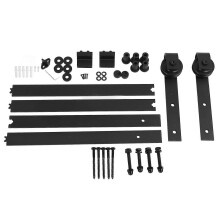 (As show, One size) Sliding Door Track Carbon Steel Stable Opening Closing Modern Single Sliding Barn Door Hardware Kit