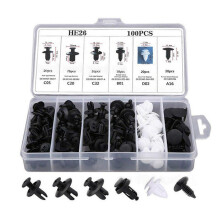 (As show, One size) Bumper Retainer Clip Plastic Lightweight Car Rivets Fastener Replacement with 5PCS Screwdriver 100PC