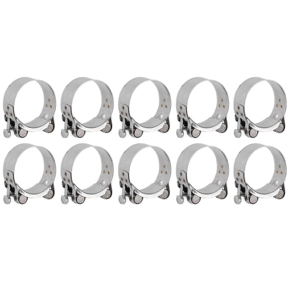 (As Show, One Size) 10Pcs Hose Clamp 201 Stainless Steel Reinforced Full Core Appearance Galvanized Pipe Clamps For Auto 6909775537251