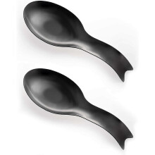 (As show, One size) Beautiful Happy Fish Shape Stainless Steel Spoon Rack compatible Stove Top Metal Spoon Rack compatible Kitchen Cou